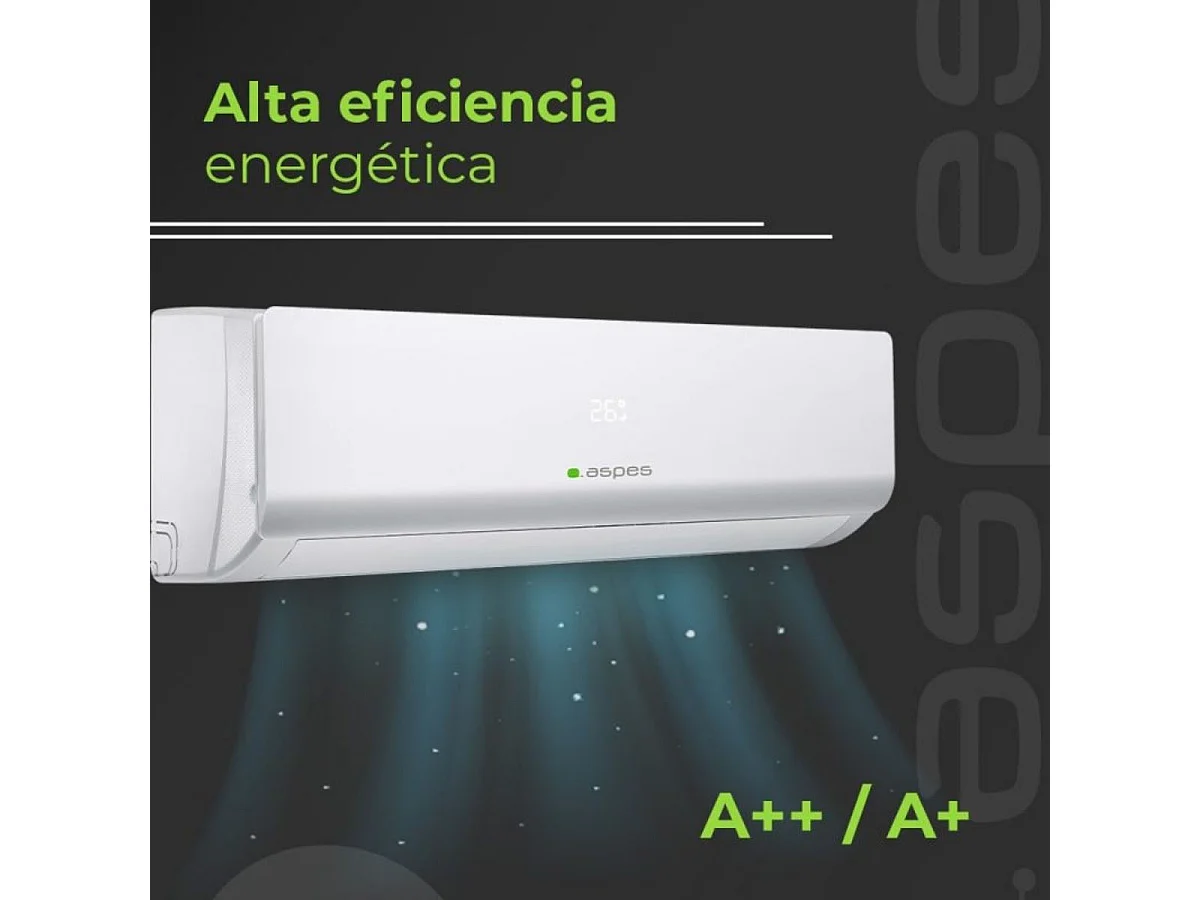 Aire acondicionado split AAAS1800W Aspes 4500 frigorías R32 WiFi A blanco