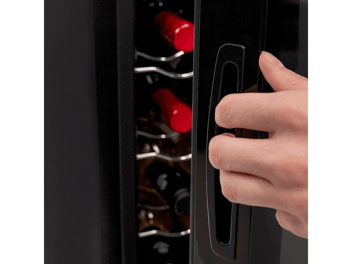 Vinoteca Cecotec Bolero GrandSommelier 1250 CoolCrystal 12 botellas con luz LED E negro 64,5 cm