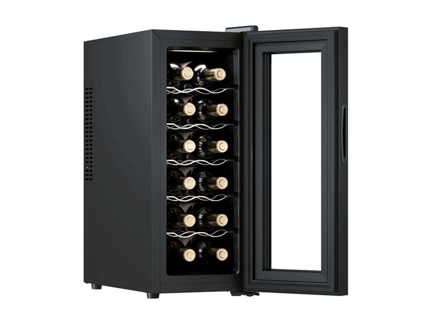Vinoteca Cecotec Bolero GrandSommelier 1250 CoolCrystal 12 botellas con luz LED E negro 64,5 cm