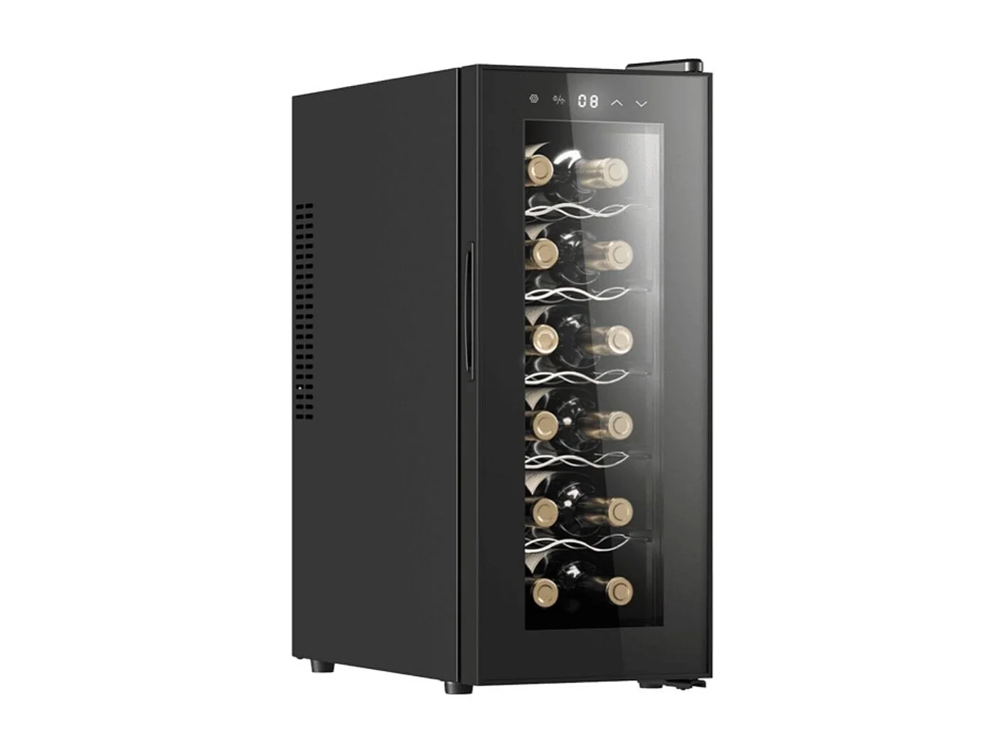 Vinoteca Cecotec Bolero GrandSommelier 1250 CoolCrystal 12 botellas con luz LED E negro 64,5 cm