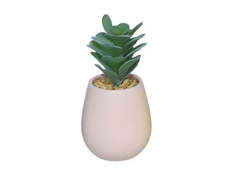 Maceta decorativa cerámica rosa 18x8 cm