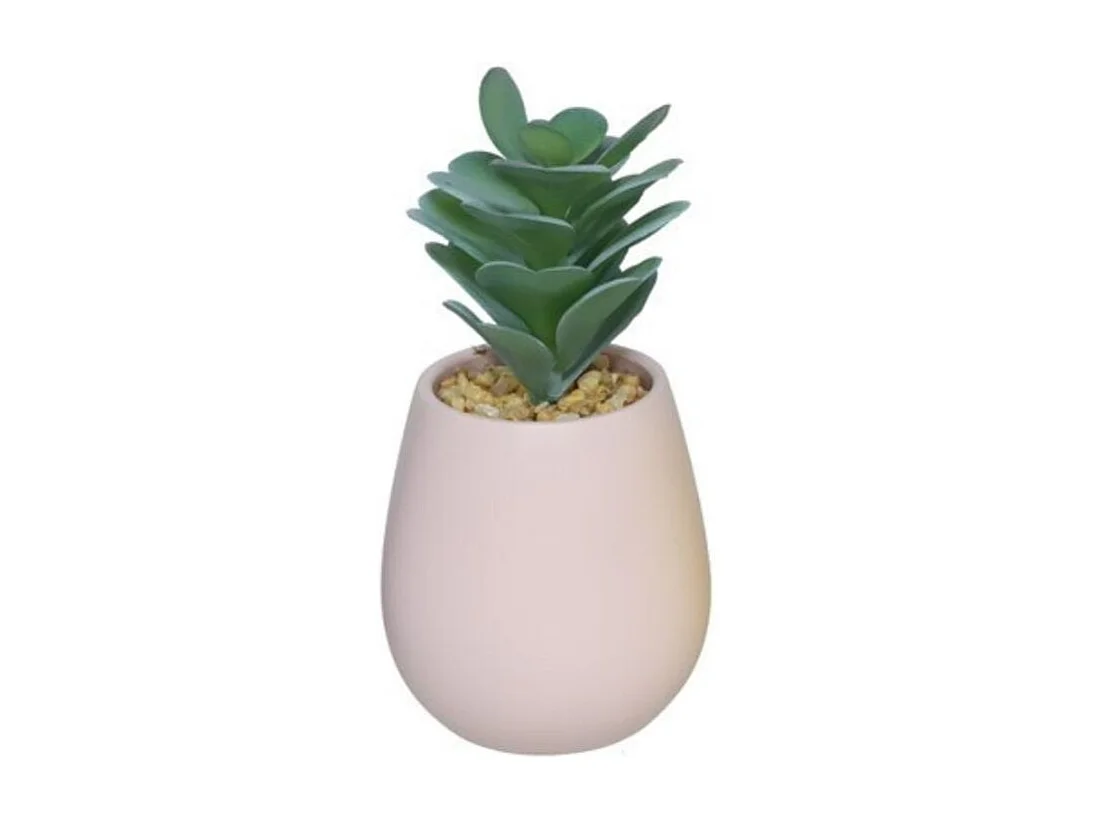 Maceta decorativa cerámica rosa 18x8 cm