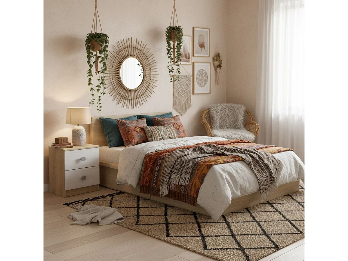 Mesita de noche Donald 2 cajones puccini/andersen 53,8x44,6x33,5 cm