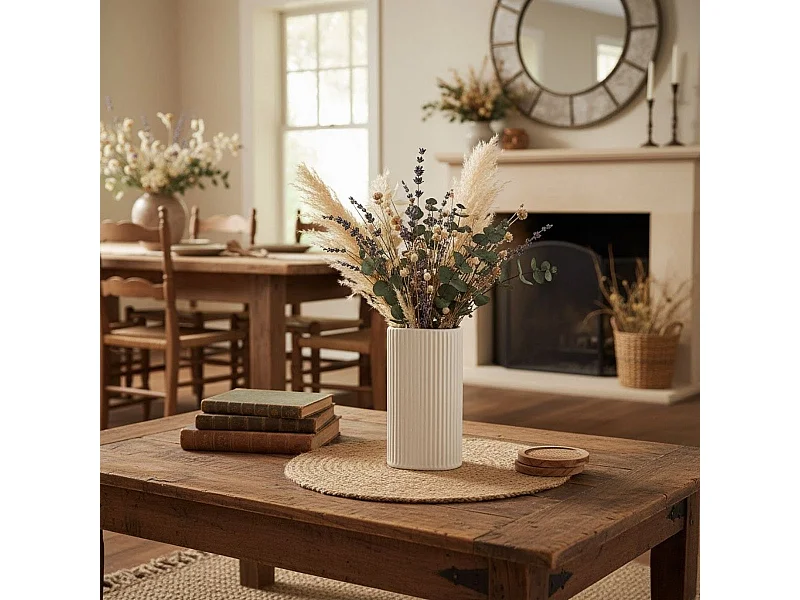 Jarrón Nora Vinthera cerámica beige 18,5x10 cm