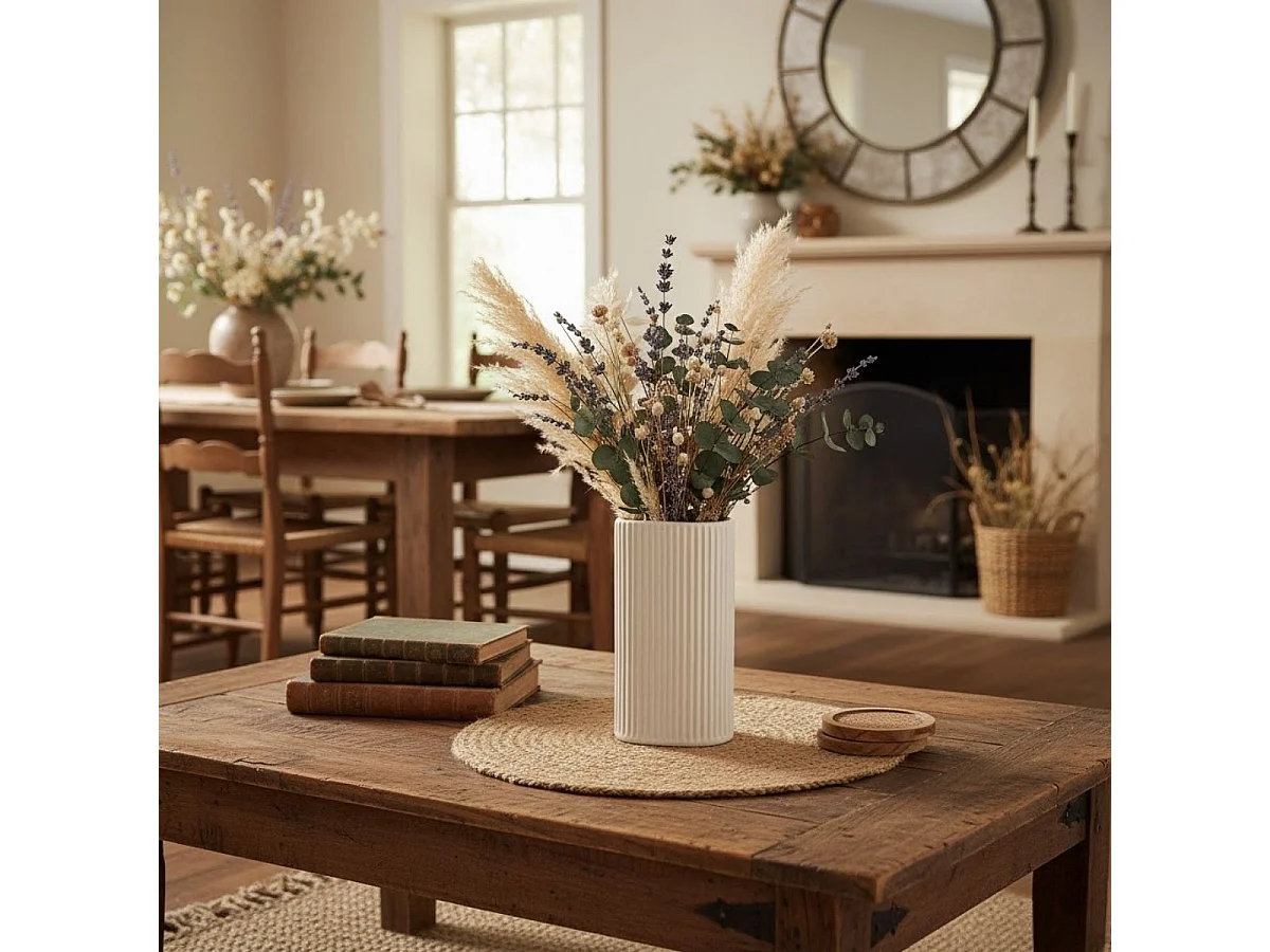 Jarrón Nora Vinthera cerámica beige 18,5x10 cm