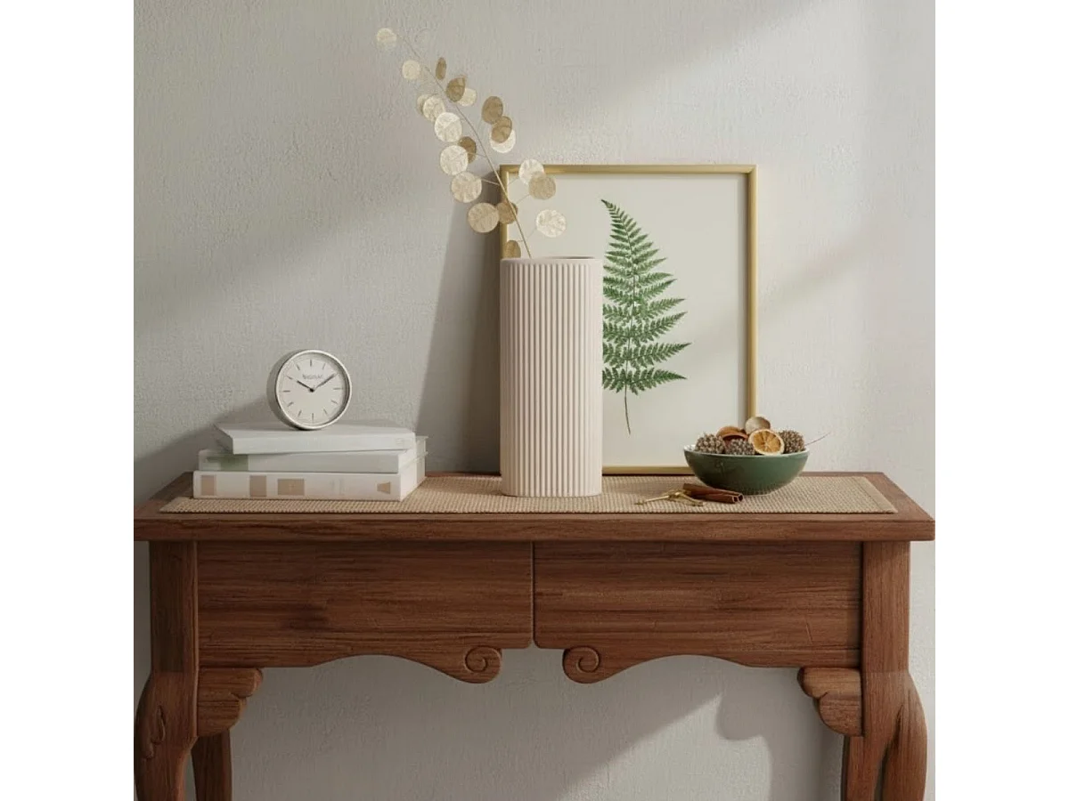 Jarrón Nora Vinthera cerámica beige 25,5x10 cm