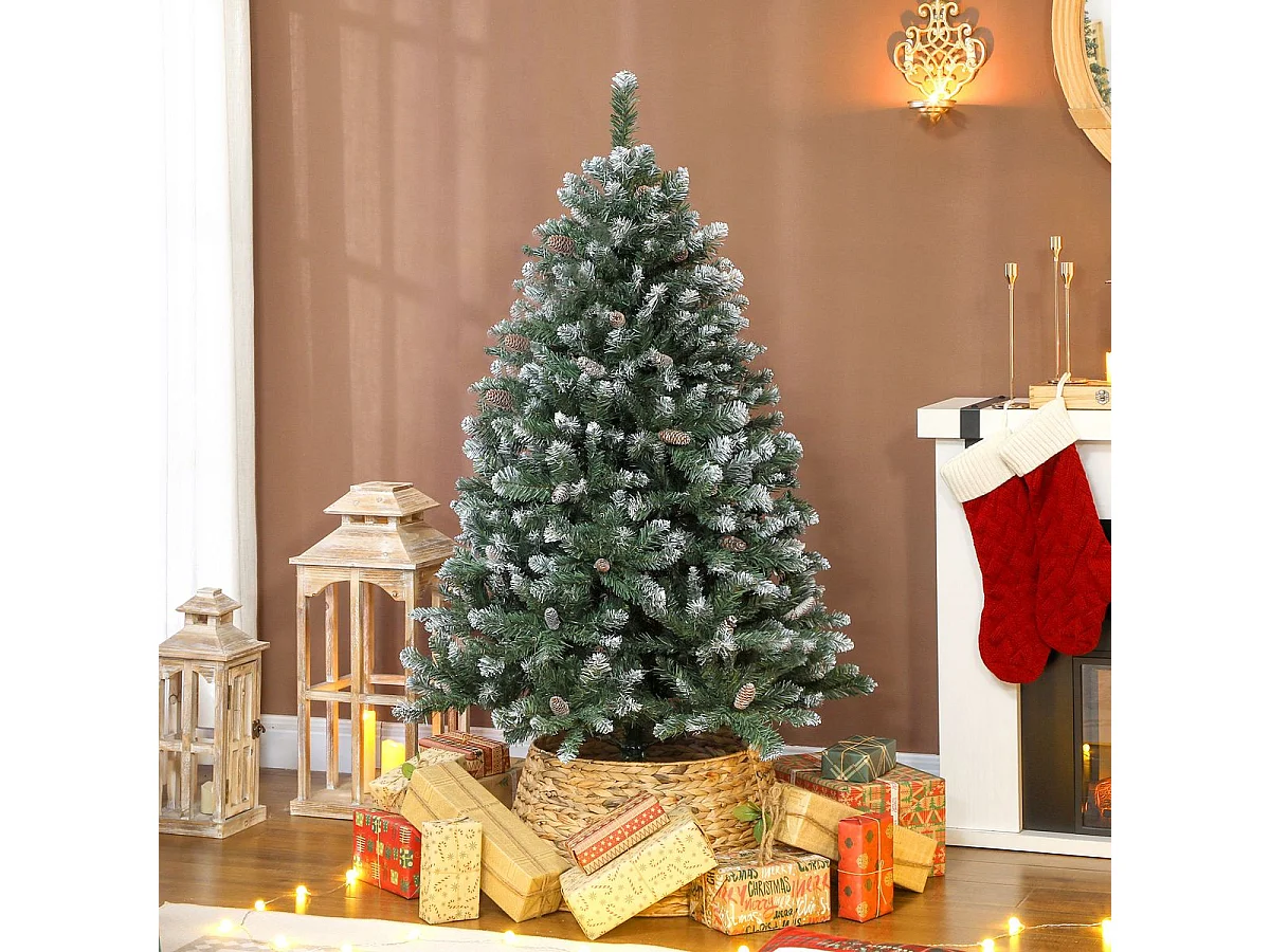 Árbol de Navidad Homcom 581 ramas y 44 decoraciones verde 150 cm