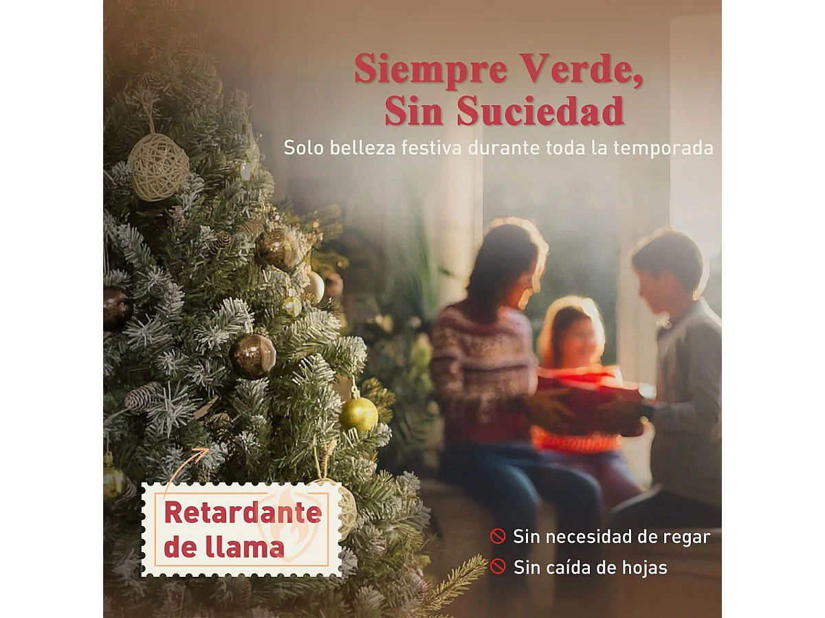 Árbol de Navidad Homcom 581 ramas y 44 decoraciones verde 150 cm