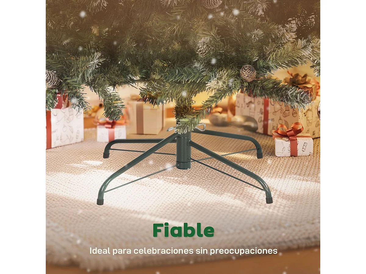 Árbol de Navidad Homcom 910 ramas y 58 decoraciones verde 180 cm