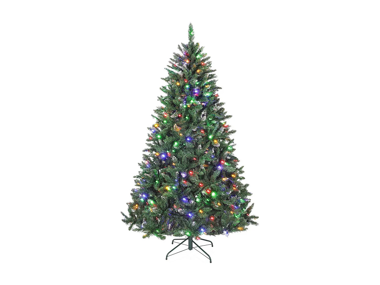 Árbol de Navidad Homcom 1160 ramas 400 LEDs con decoraciones verde 210 cm