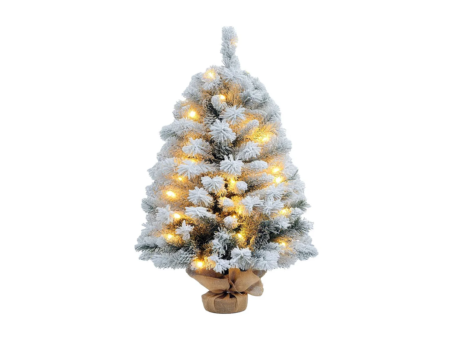 Árbol de Navidad Alsacia Homcom 133 ramas + 50 luces LED blanco Ø47x92 cm