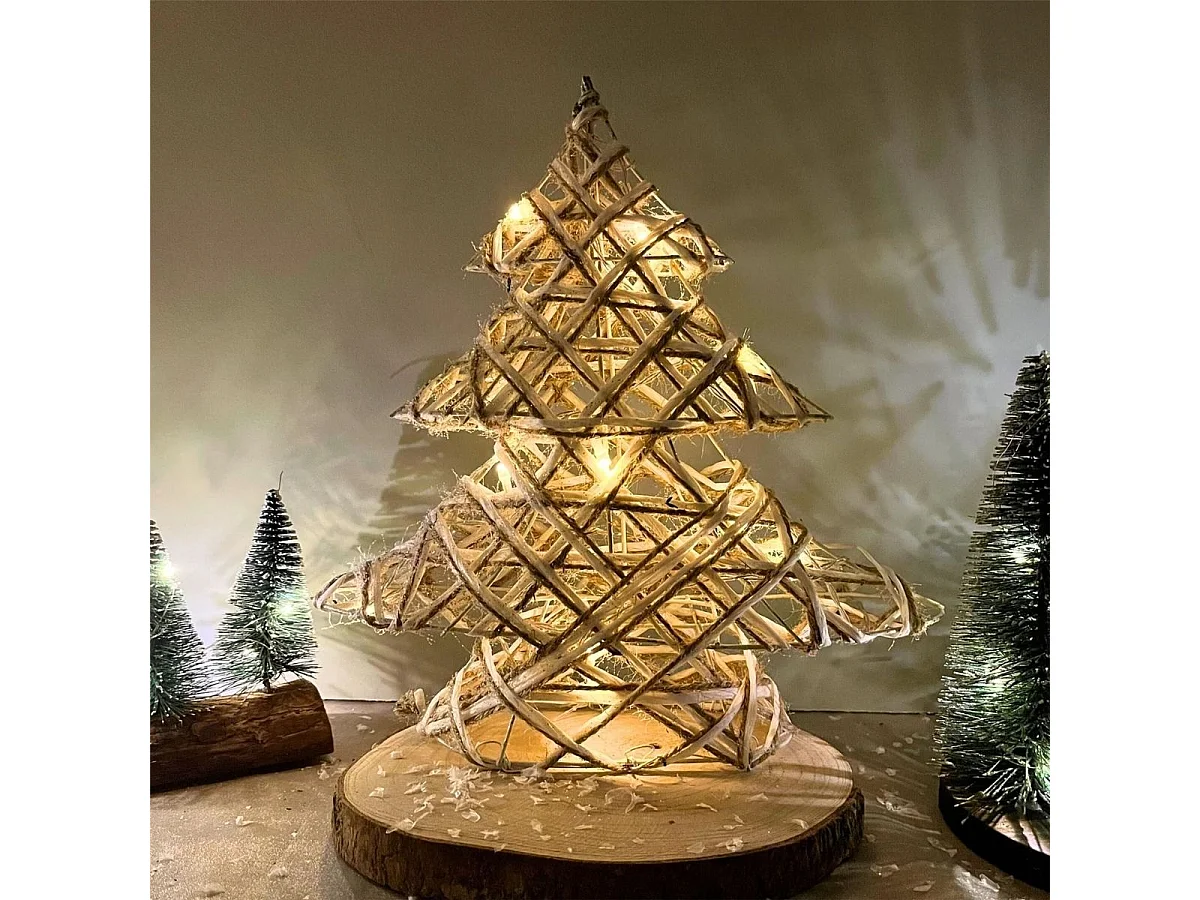 Figura decorativa árbol de Navidad con luces LED 30 cm