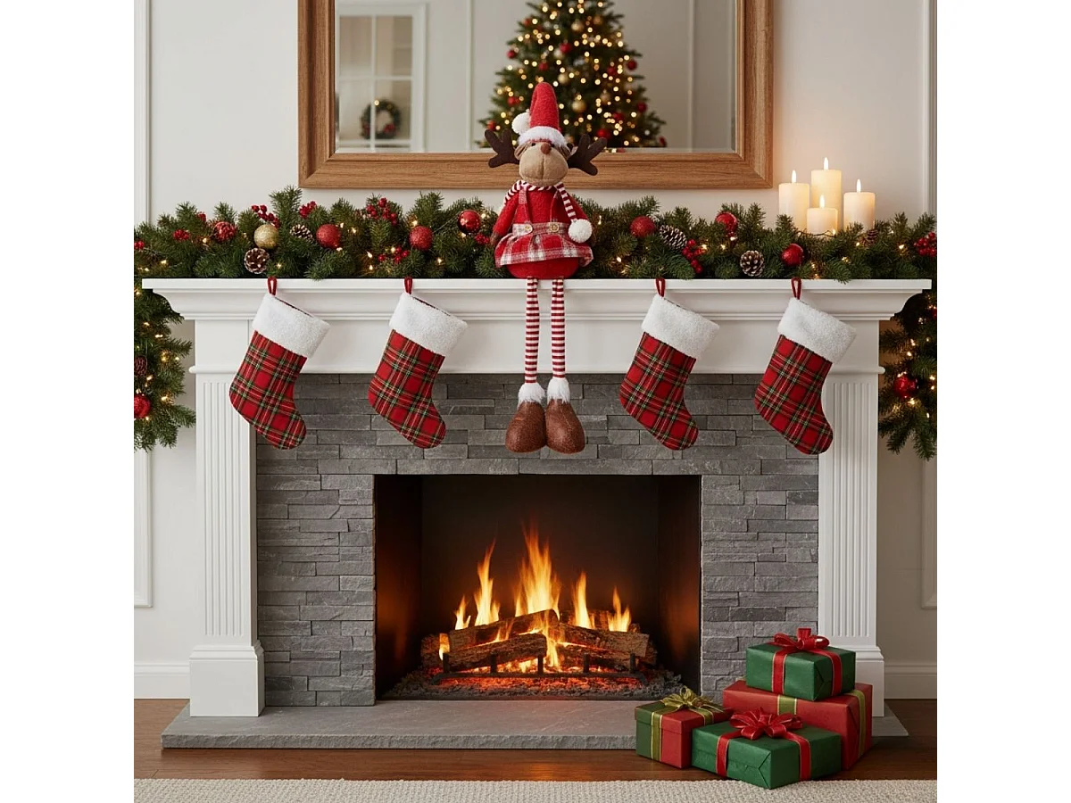 Figura decorativa Reno Vestido diseño pierna largas 46 cm