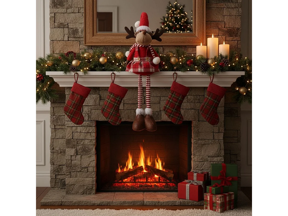 Figura decorativa Reno Vestido diseño pierna largas 46 cm