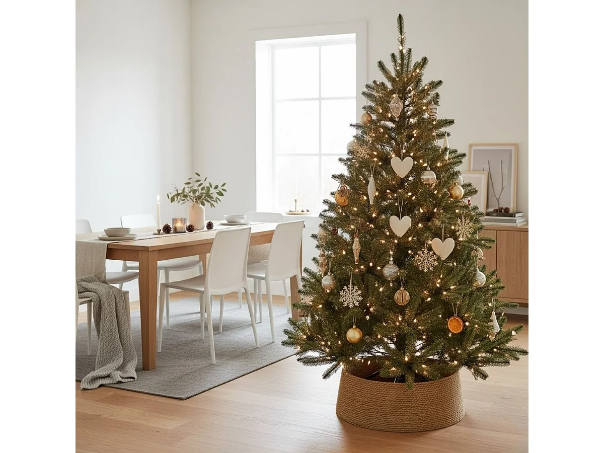 Pie para árbol de Navidad diseño circular natural Ø55x20 cm