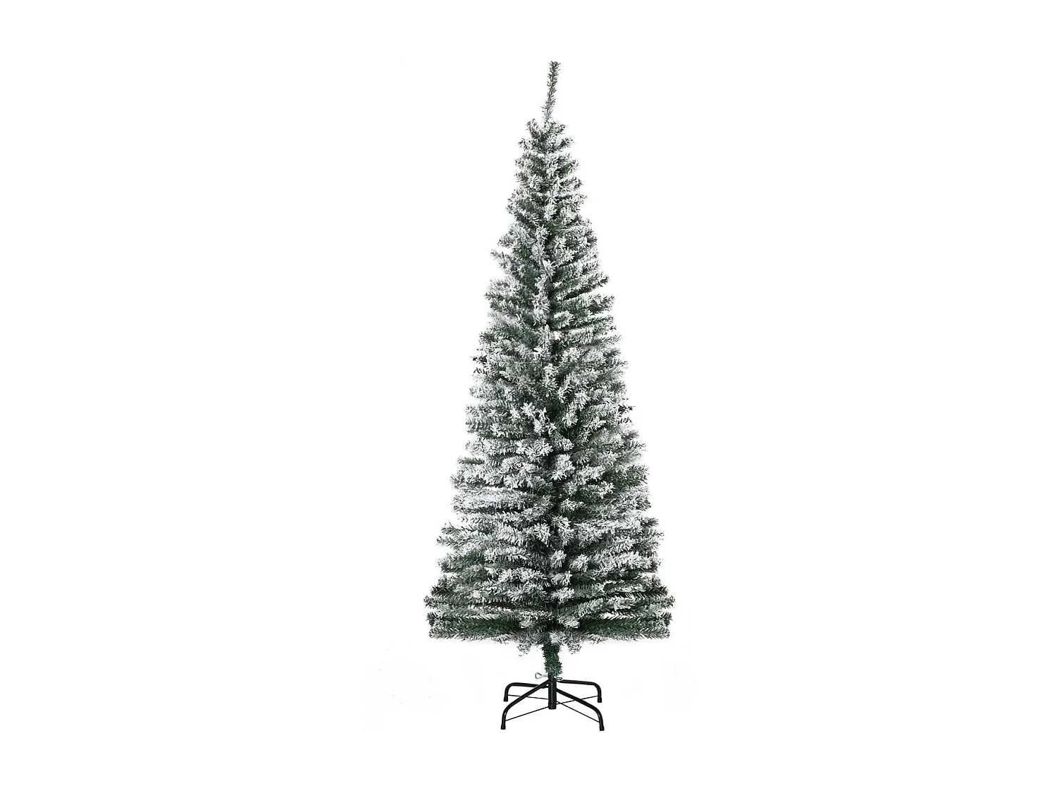 Árbol de Navidad Homcom 492 ramas efecto nevado verde/blanco Ø60x180 cm