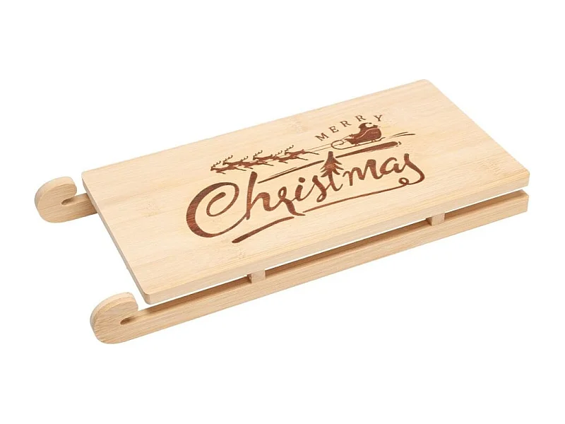 Bandeja de aperitivos navideña diseño trineo natural