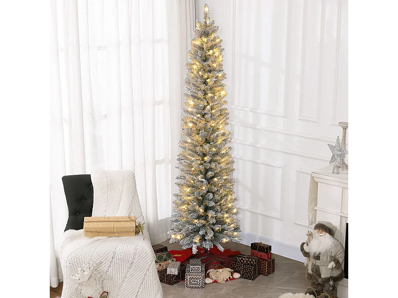 Árbol de Navidad Homcom 405 ramas con 180 luces LED verde 210 cm