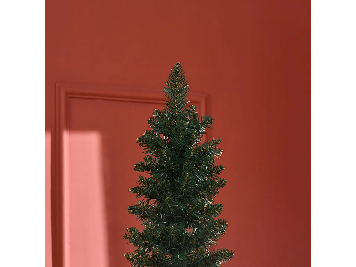 Árbol de Navidad Homcom 510 ramas base plegable verde Ø56x210 cm