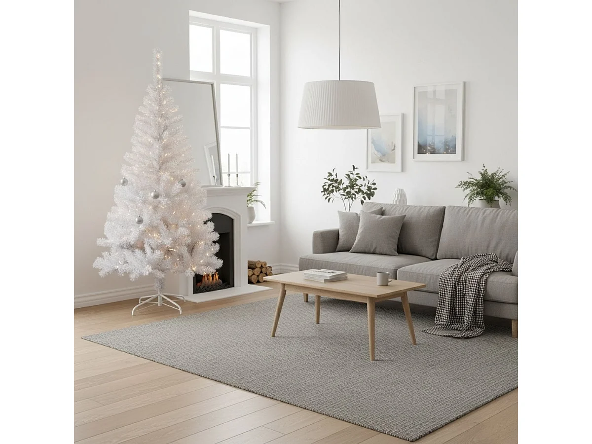 Árbol de navidad 400 ramas + base cruzada blanco Ø35x150 cm