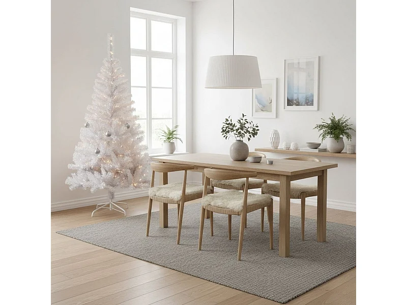 Árbol de navidad 400 ramas + base cruzada blanco Ø35x150 cm