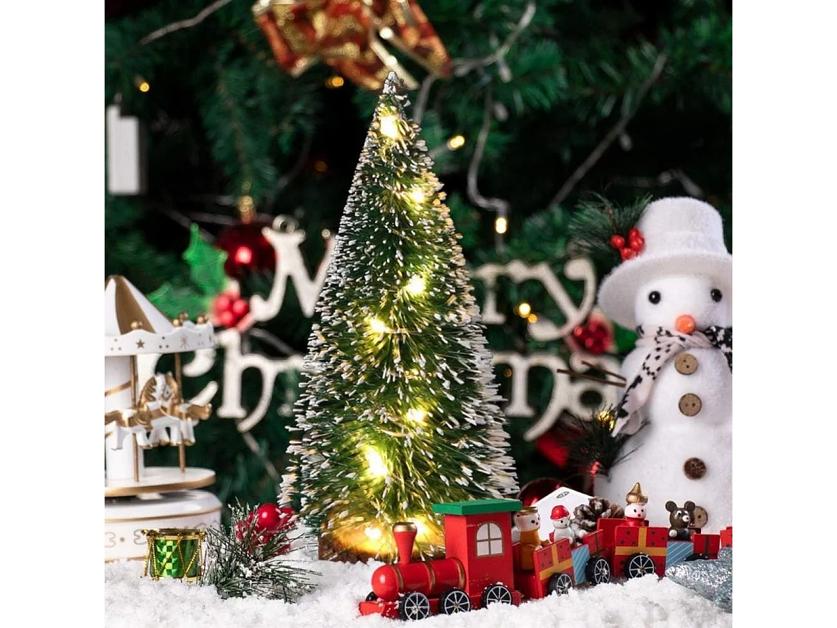 Figura decorativa Árbol de Navidad con luces LED verde 30 cm