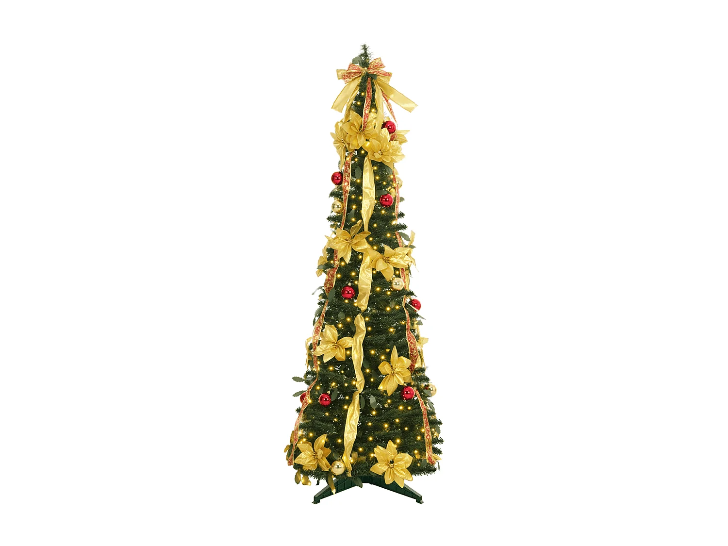Árbol de Navidad Classic Homcom plegable verde Ø60x180 cm