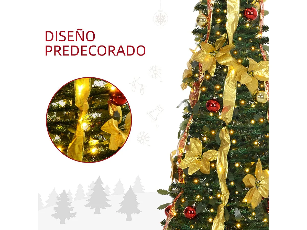 Árbol de Navidad Classic Homcom plegable verde Ø60x180 cm