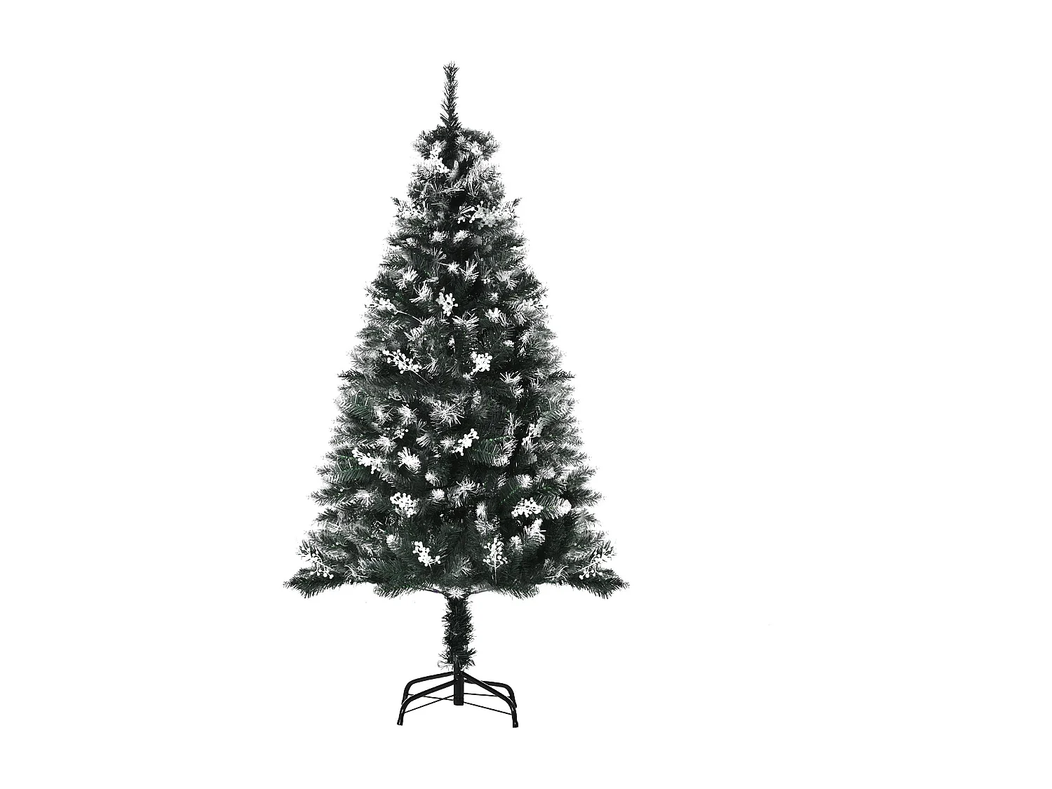 Árbol de Navidad Homcom 378 ramas con decoraciones verde Ø75x150 cm