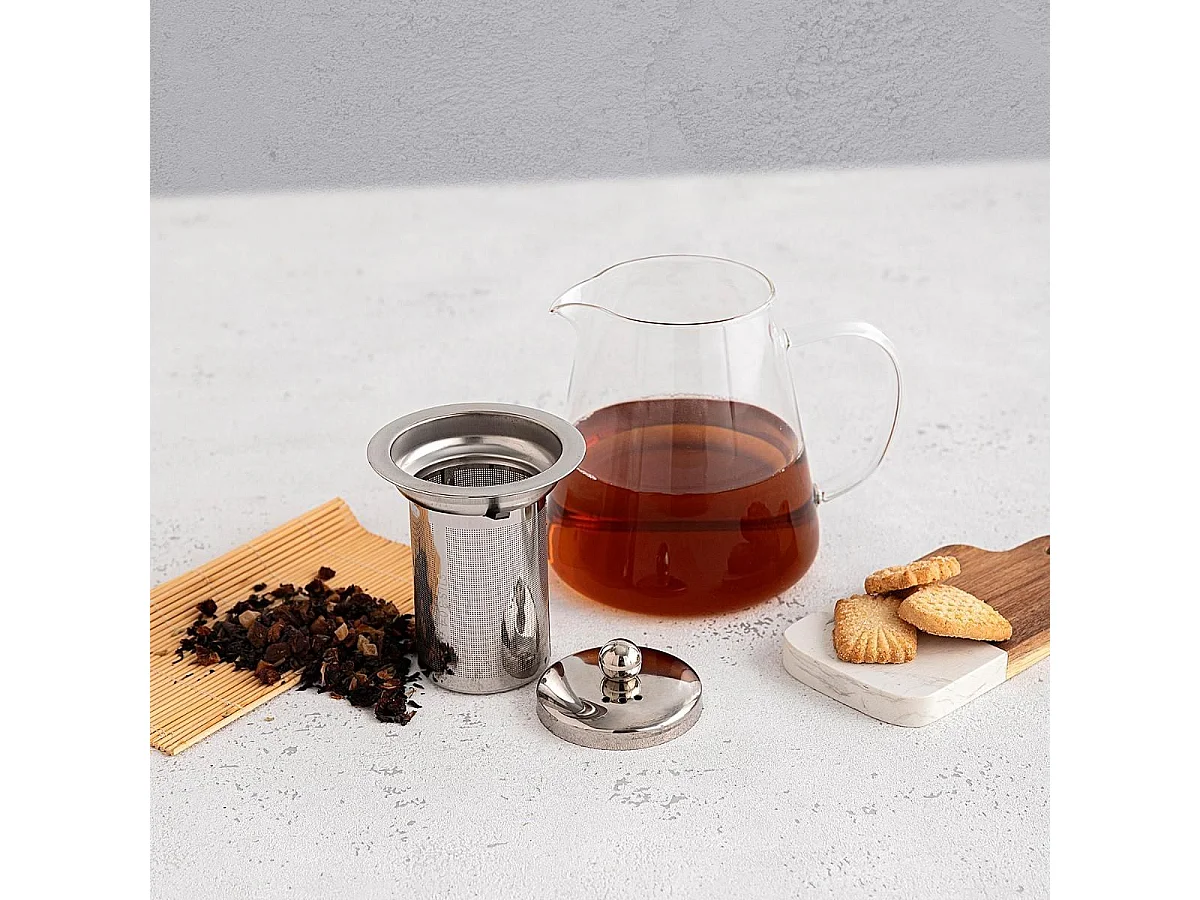 Tetera Serena Quid filtro inox con tapa vidrio transparente 55 cl