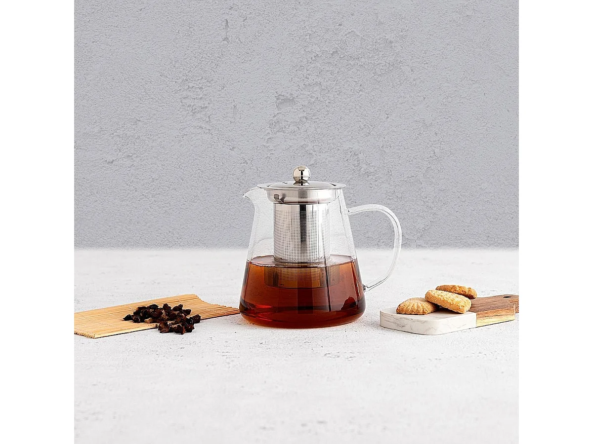 Tetera Serena Quid filtro inox con tapa vidrio transparente 55 cl