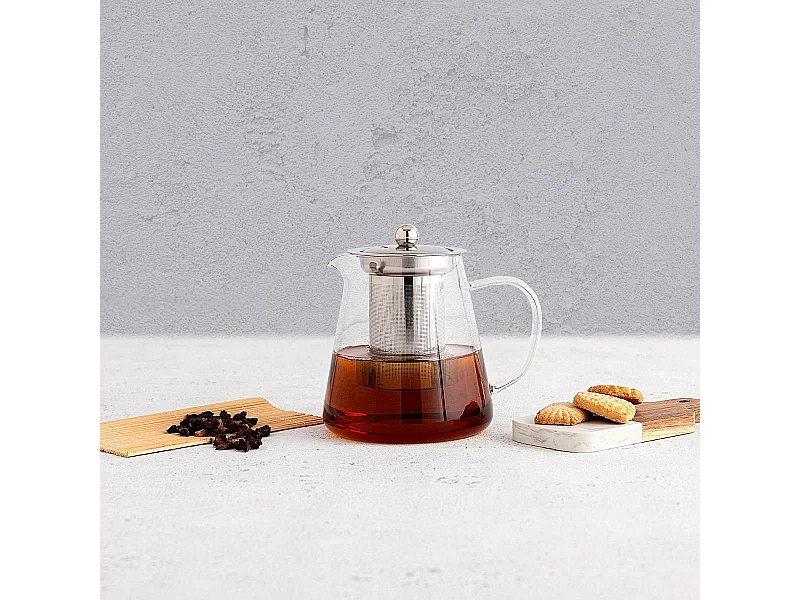 Tetera Serena Quid filtro inox con tapa vidrio transparente 55 cl