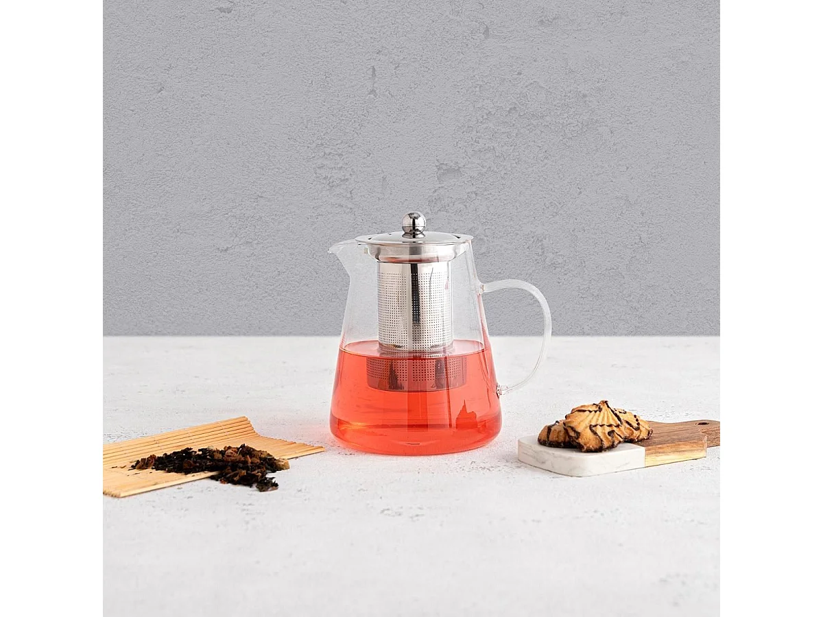 Tetera Serena Quid filtro inox con tapa vidrio inox 95 cl