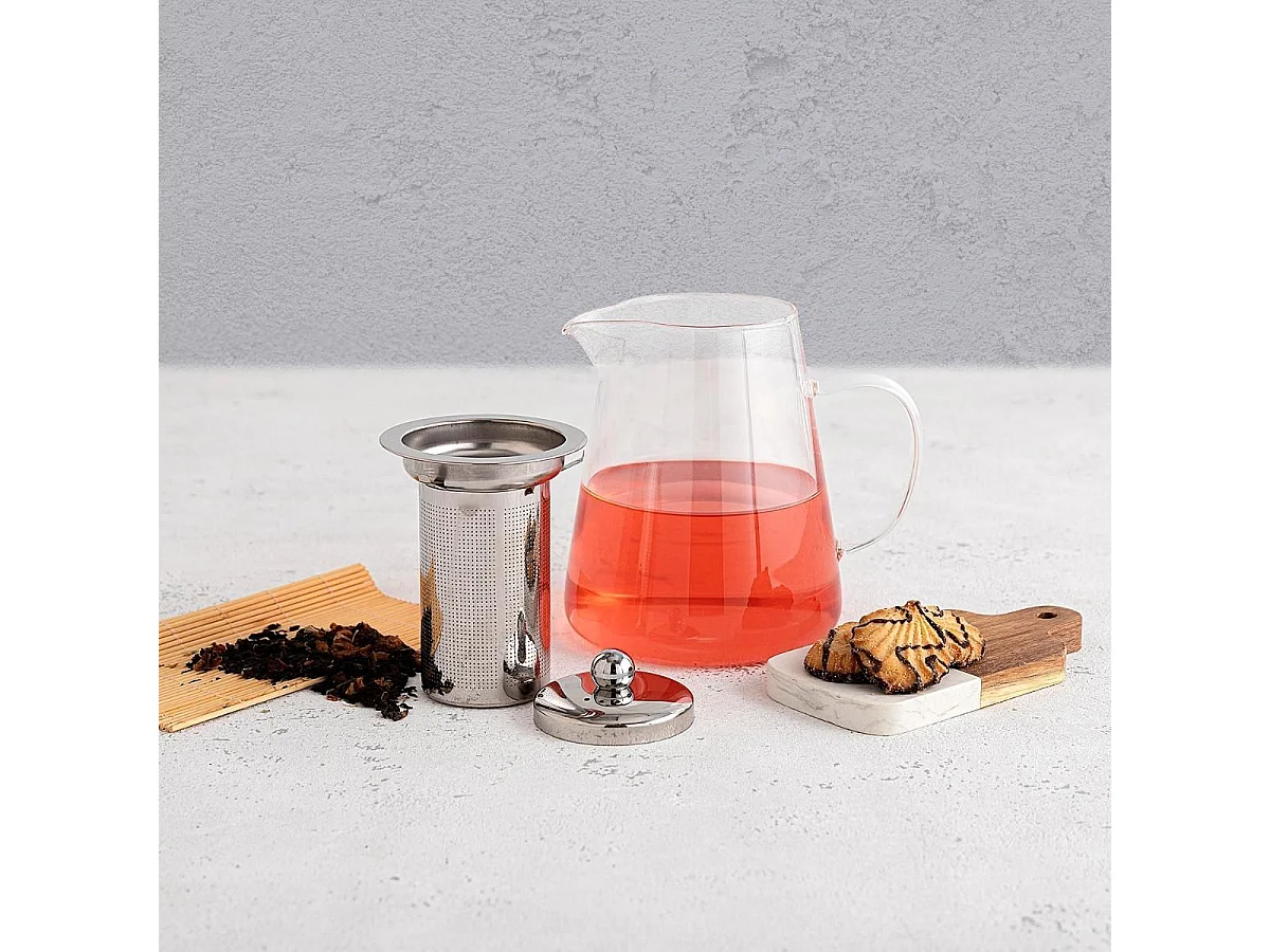 Tetera Serena Quid filtro inox con tapa vidrio inox 95 cl