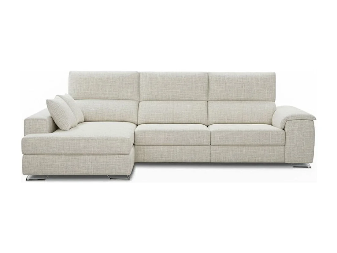 Sofá chaiselongue izquierda Sidney 3 plazas deslizante y reclinable tela Sorrento beige 285 cm