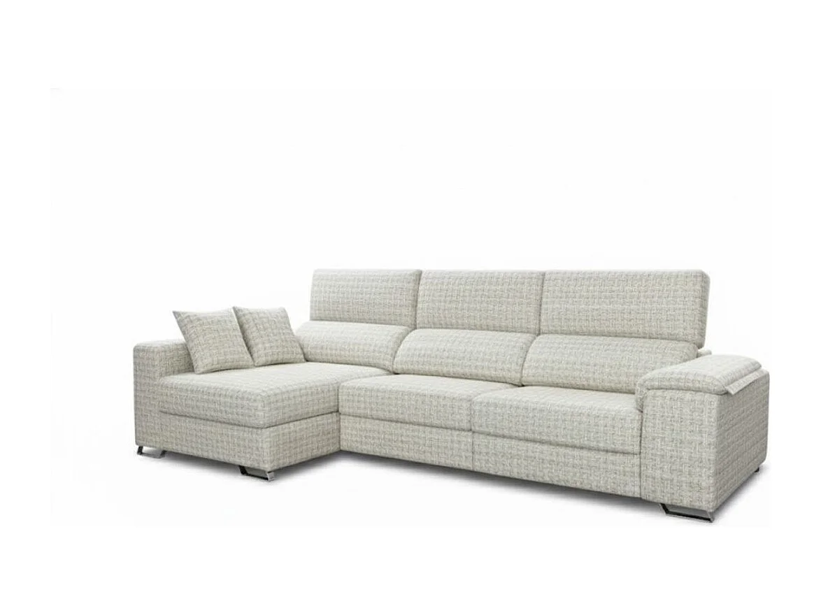 Sofá chaiselongue izquierda Sidney 3 plazas deslizante y reclinable tela Sorrento beige 285 cm