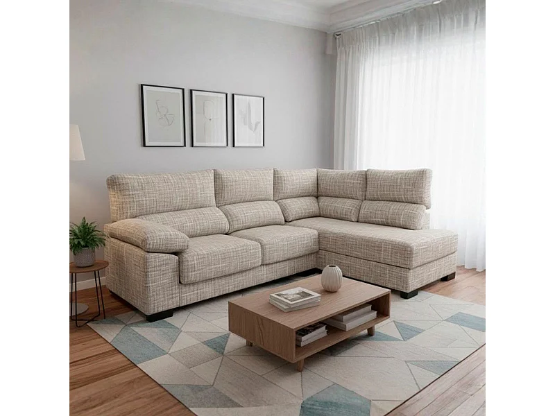 Sofá chaiselongue Meridien 3 plazas deslizante + reclinable tela Sorrento 100x282x195 cm
