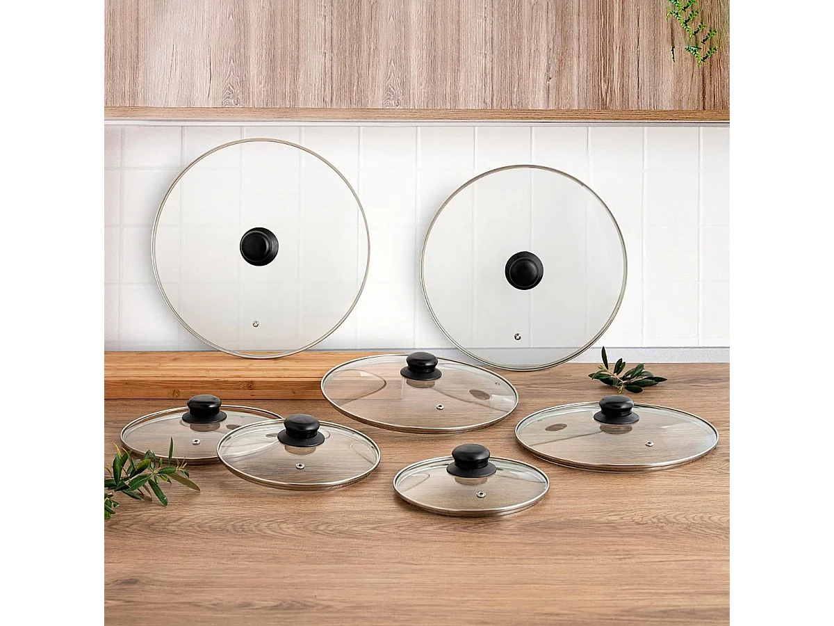 Tapa Renova Quid con válvula vidrio transparente Ø28 cm