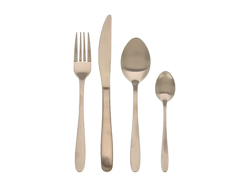 Set de 16 cubiertos EH acero inoxidable dorado