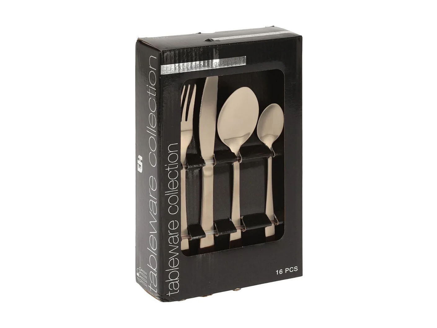 Set de 16 cubiertos EH acero inoxidable dorado