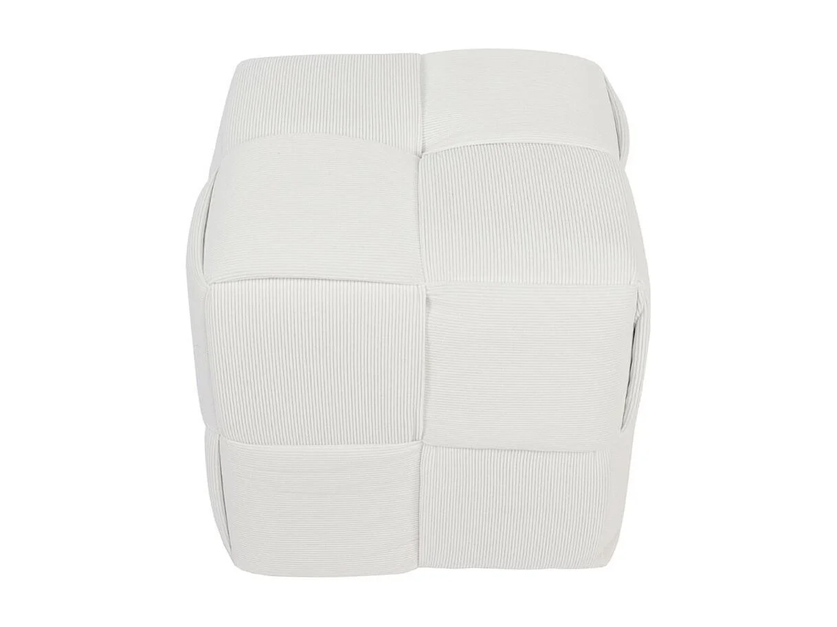 Puf Courdoruy diseño cuadrado blanco 41x45x45 cm Adec