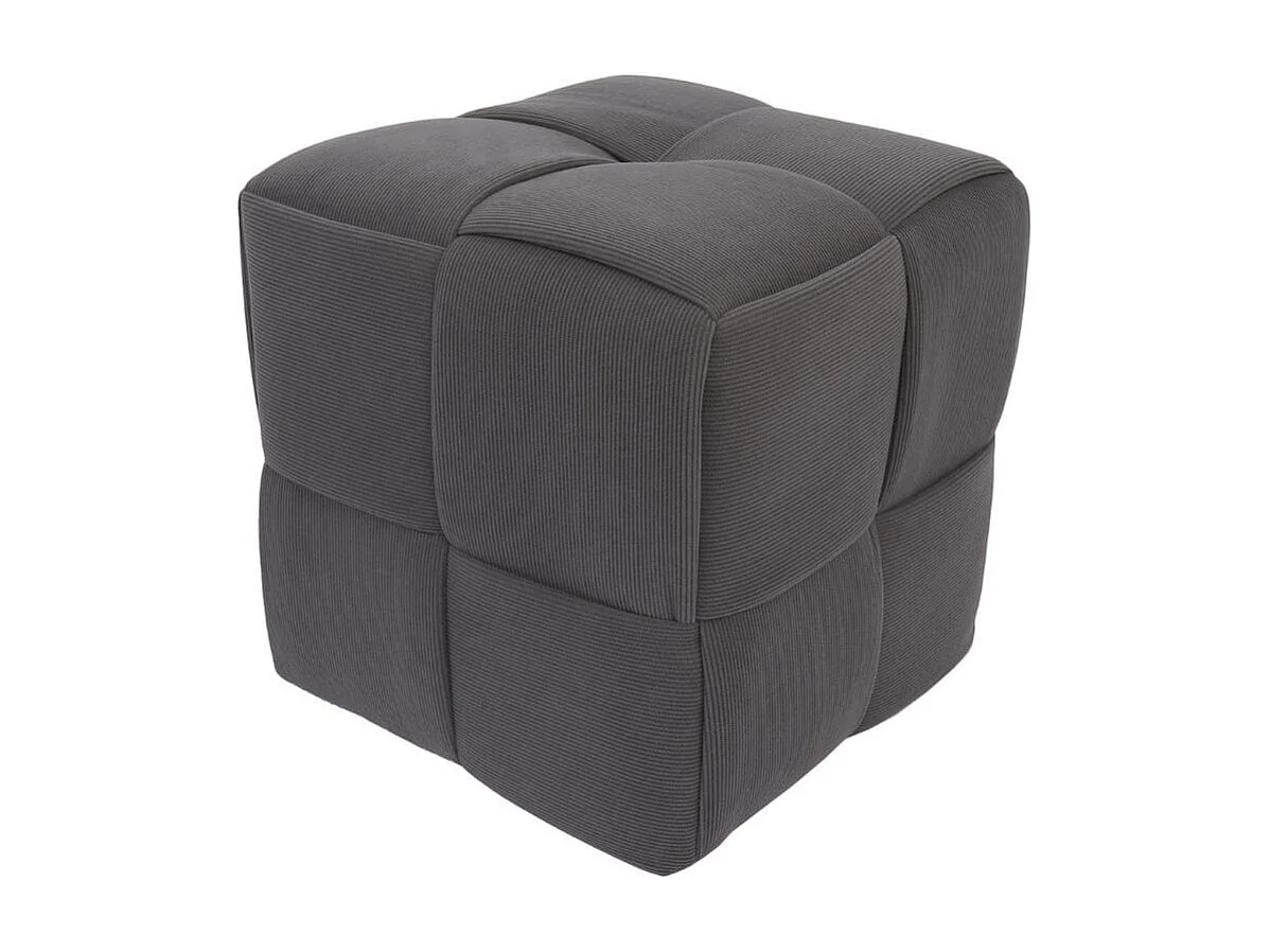 Puf Courdoruy diseño cuadrado gris 41x45x45 cm Adec