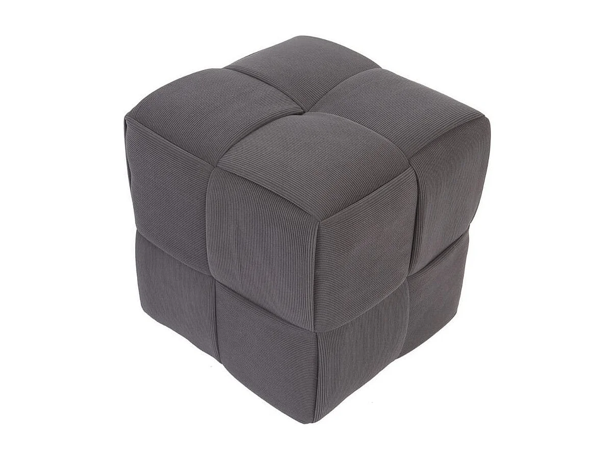 Puf Courdoruy diseño cuadrado gris 41x45x45 cm Adec