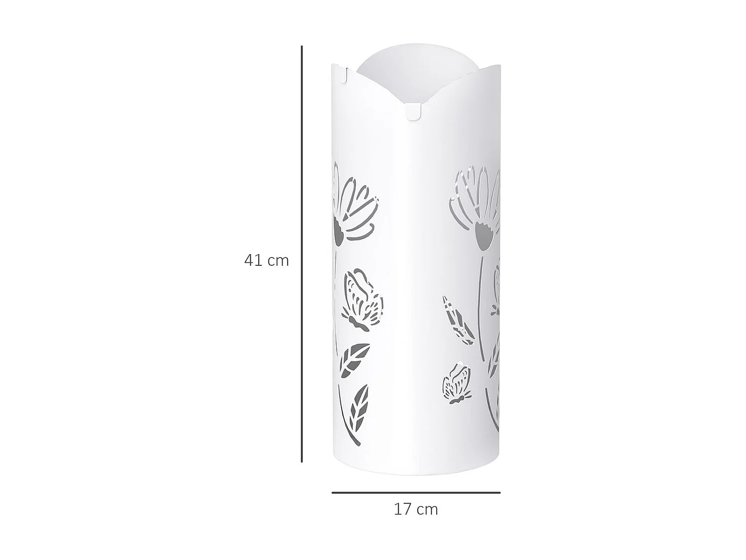 Paragüero Gisel Homcom 4 ganchos con bandeja de goteo blanco  41x17x17 cm