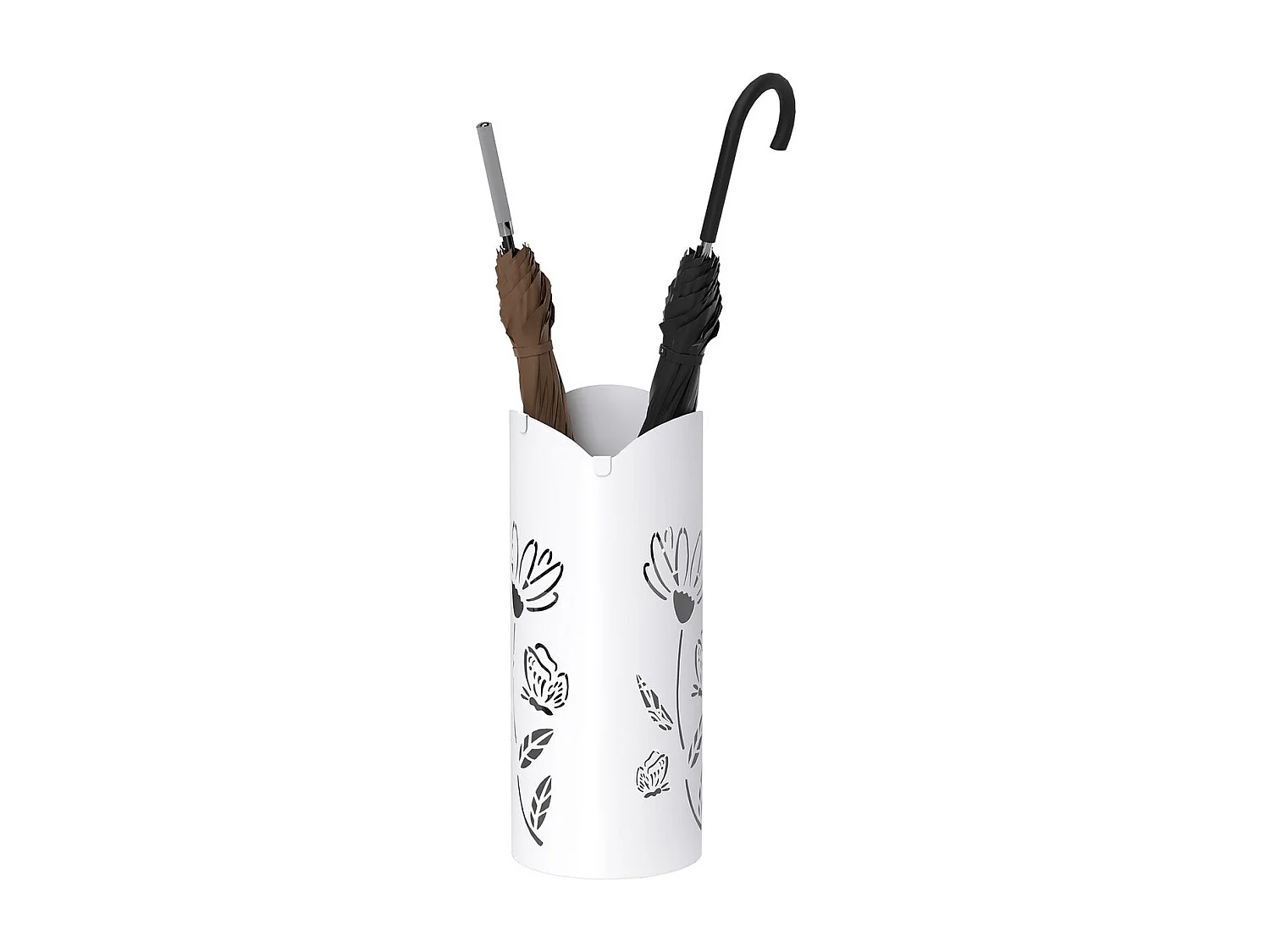 Paragüero Gisel Homcom 4 ganchos con bandeja de goteo blanco  41x17x17 cm