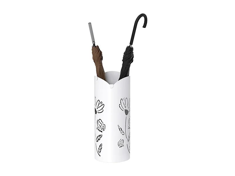 Paragüero Gisel Homcom 4 ganchos con bandeja de goteo blanco  41x17x17 cm