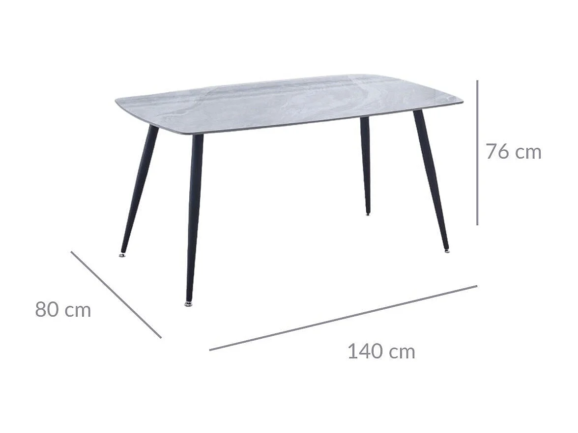 Mesa de comedor Sander fija negro 76x140x80 cm