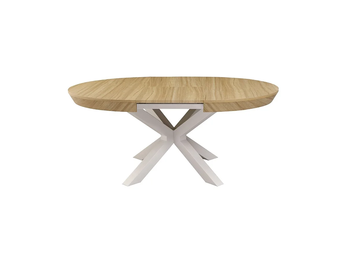 Mesa de comedor Bradley redonda extensible blanco 76x130-180x130 cm Adec