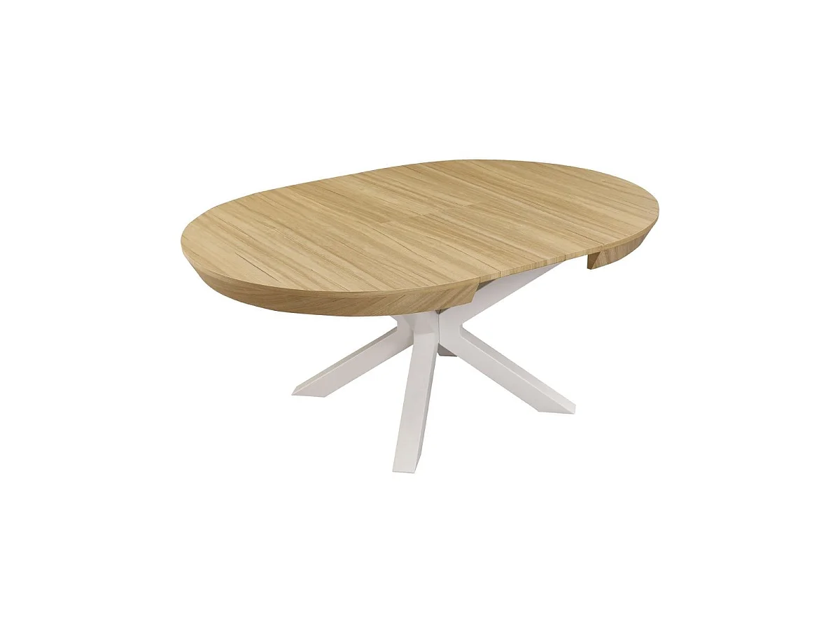 Mesa de comedor Bradley redonda extensible blanco 76x130-180x130 cm Adec