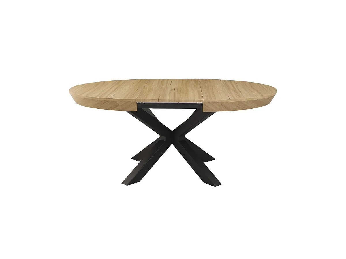 Mesa de comedor Bradley redonda extensible negro 76x130-180x130 cm Adec